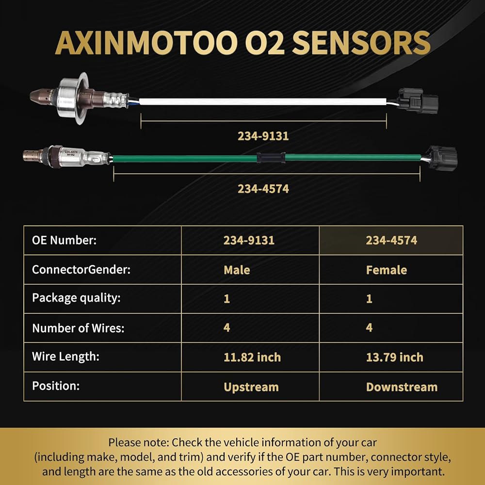 AXINMOTOOO 산소 O2 센서 234-9131 234-4574 혼다 어코드 2013-2017, 아큐라 ILX 2016-2020, TLX 2015 2016-2019 2019 - 상세 이미지 3