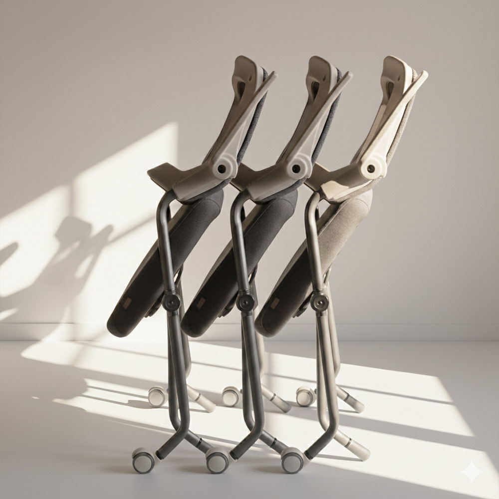 뷰티즈체어 접이식 학생 공부 바퀴없는 책상 의자 회의용 서울대 틸팅 조절, 3.W 라베