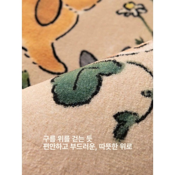 사랑스러운 토끼 카페트 원형 침대옆 매트 침실 둥근 귀여운 러그 래빗트레저 A 200cm 래빗트레저 A 140cm - 상세 이미지 5