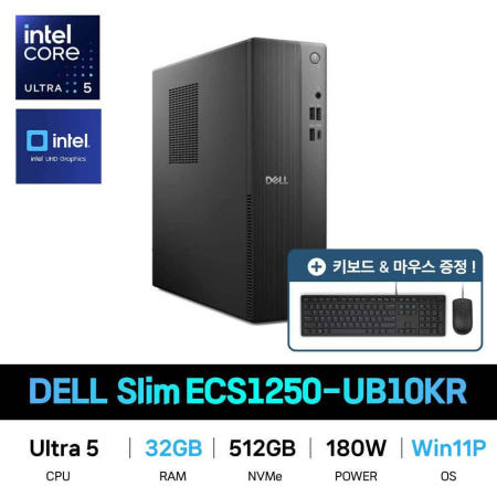 IT_DELL 슬림 데스크탑 Slim ECS1250-UB10KR Win11Pro/RAM 32GB 재고보유