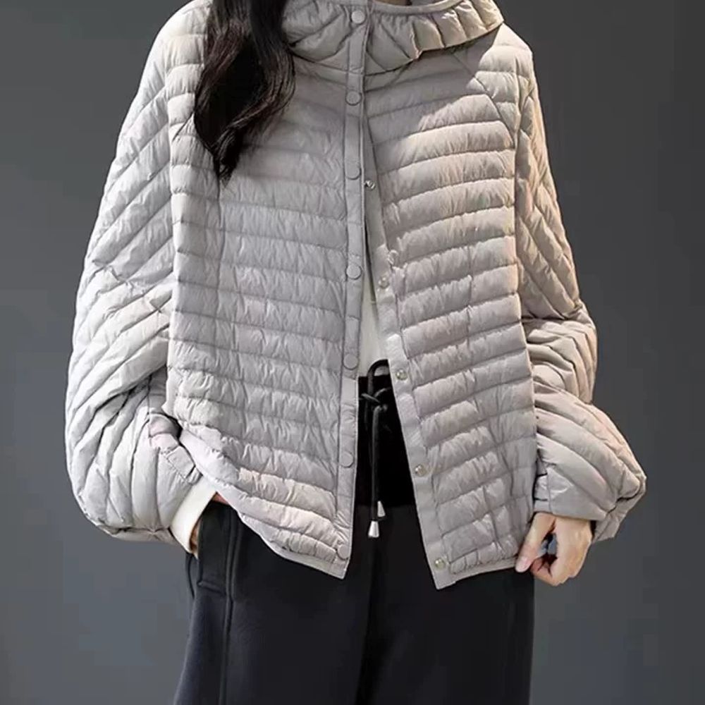 경량 후드 패딩 자켓 여성패딩 겨울아우터 방 A. 라이트 그레이, A. M 100-130근 - 상품 이미지
