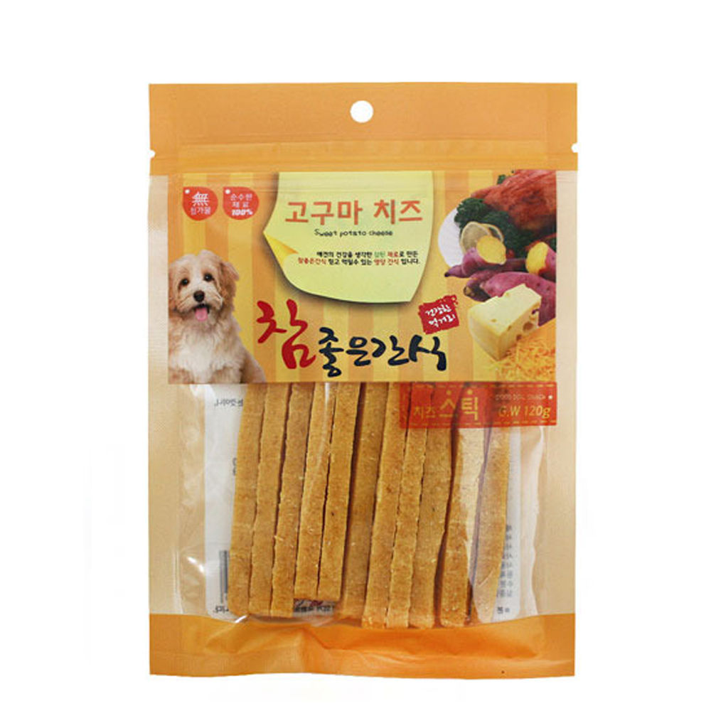 헬로도기 참 좋은 간식 고구마 치즈 스틱120g (강아지 간식) - 상품 이미지