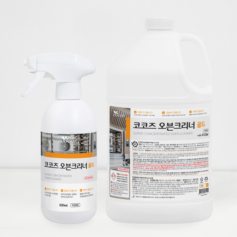 코코즈 오븐크리너 골드 주방 후드 기름때 제거 세정제 4L+500ml - 상품 이미지