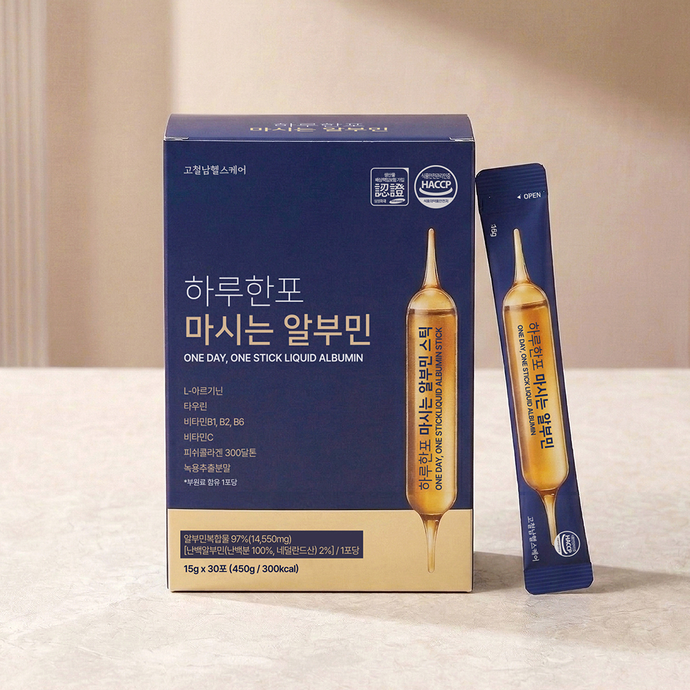 하루한포 마시는 알부민 액상형 프리미엄 고함량 효능 난백 고철남 청포도, 15g, 30개 제품 이미지