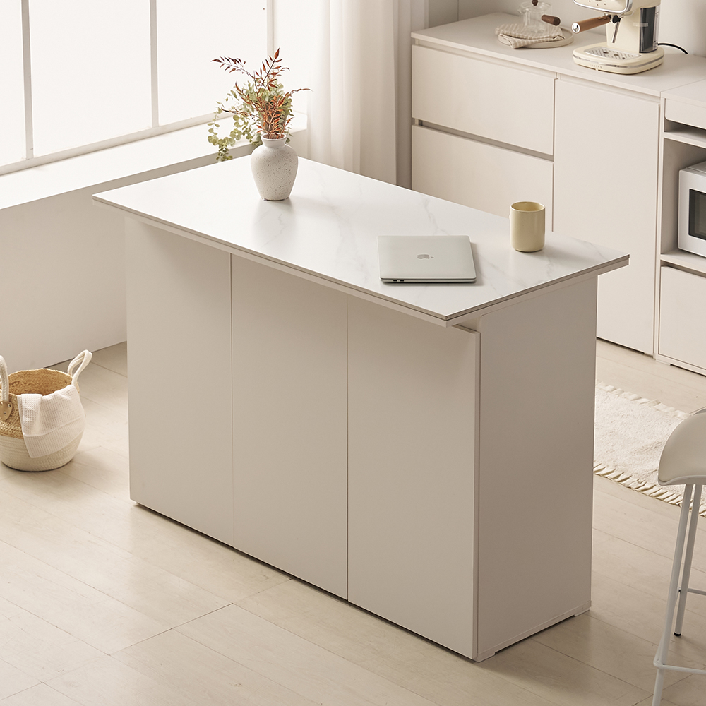 오르세 세라믹 아일랜드식탁 하이 테이블 주방 맘마존 보조 조리대 홈바 1200mm, 화이트