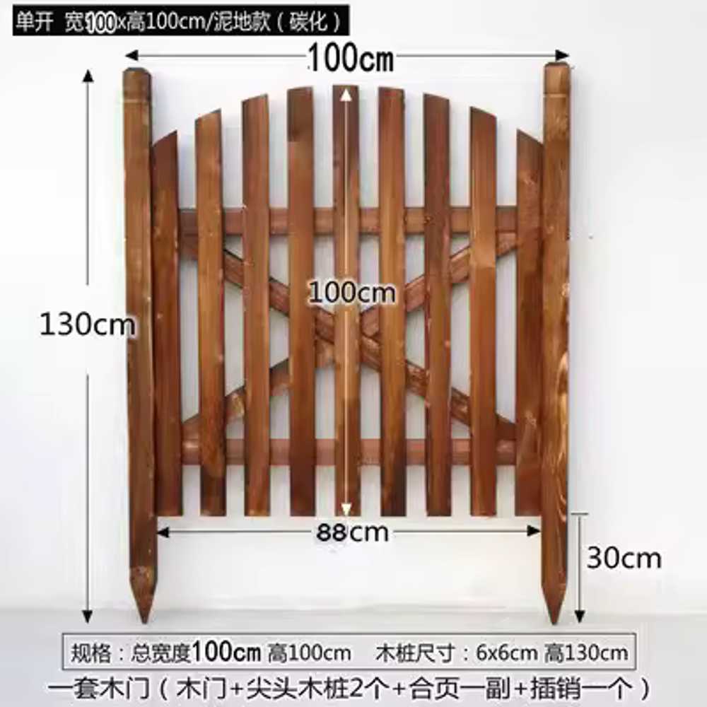 원목 대문 출입문 흰색 시골집 주택 목재 휀스 게이트 싱글 오픈 90x90cm/흙지용 이미지 8