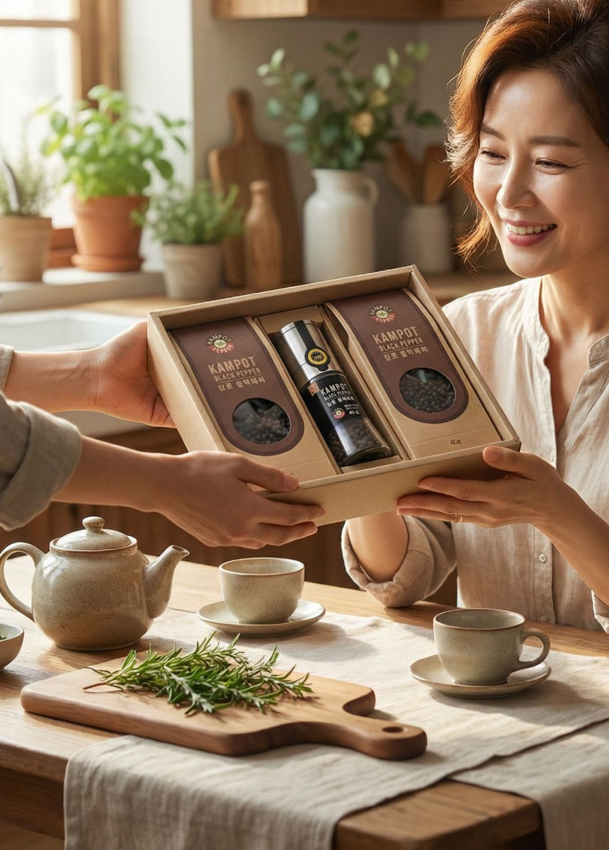 캄폿 후추 그라인더 블랙 화이트 레드 페퍼 리필 선물세트 - 상세 이미지 5