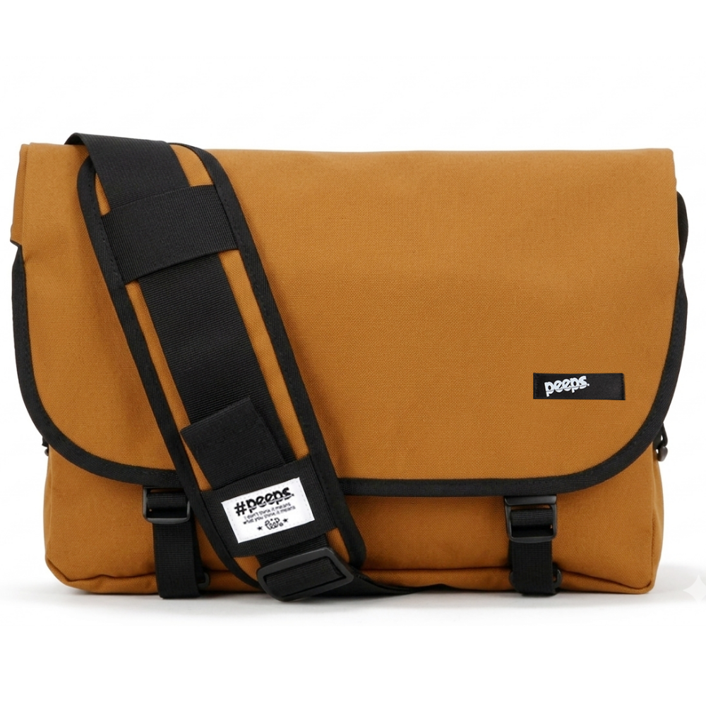 PEEPS essential messenger bag(brown) 학생 유스메신저백 - 상품 이미지