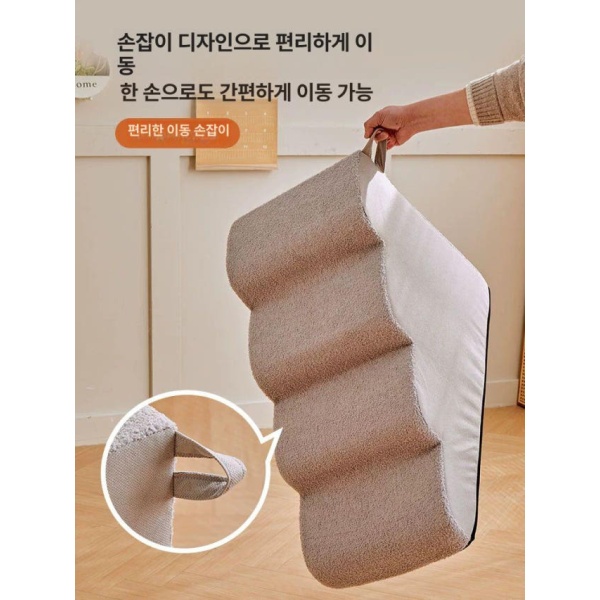 프리미엄 펫스텝 강아지계단 쇼파 발판 애견 논슬립 침대 경사로 XL 테디 플러시 그레이 4단 높이45cm 보호 XS 테디 플러시 그레이 2단 높이20c 보호 - 상세 이미지 2