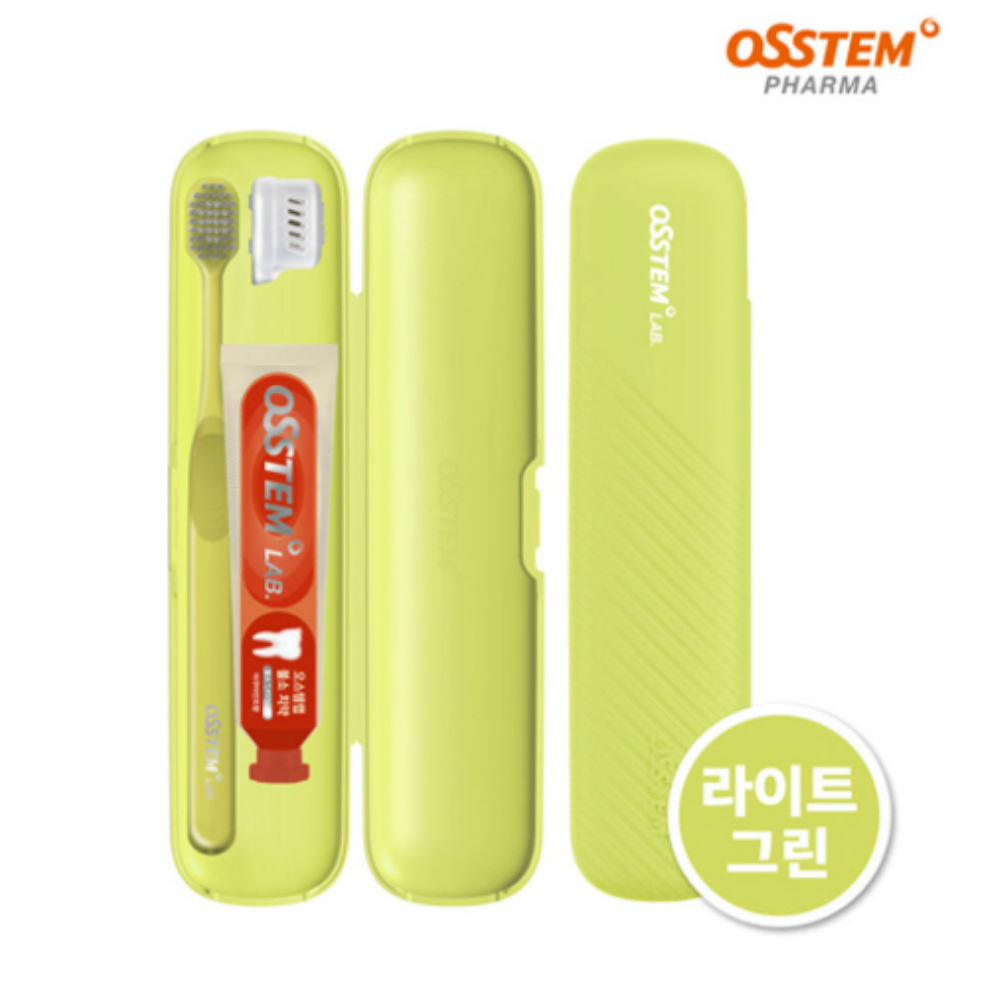 오스템 프리미엄 덴탈키트 치약칫솔세트 여행용 휴대용 양치키트 라이트그린 - 상품 이미지