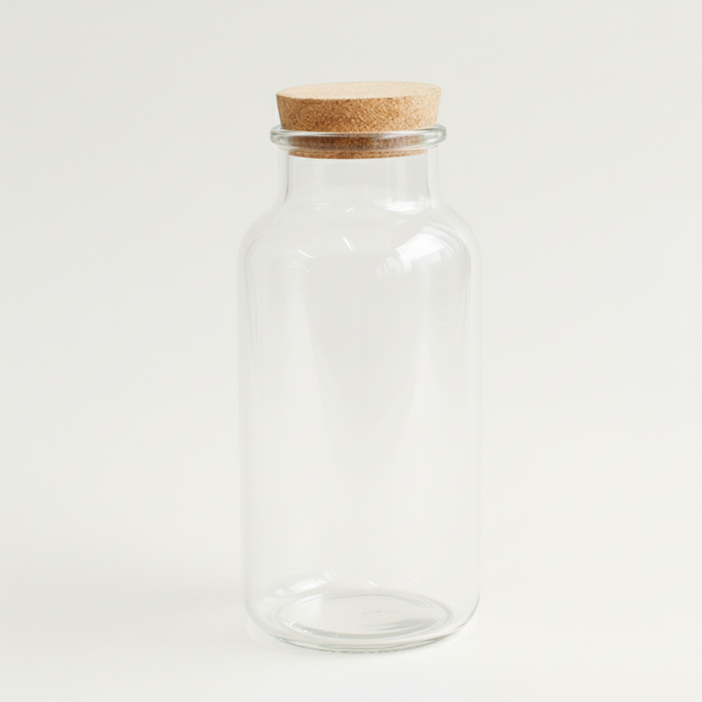 대형 코르크 마개 유리병 원형 500ml 보관용기 공병 - 상세 이미지 2