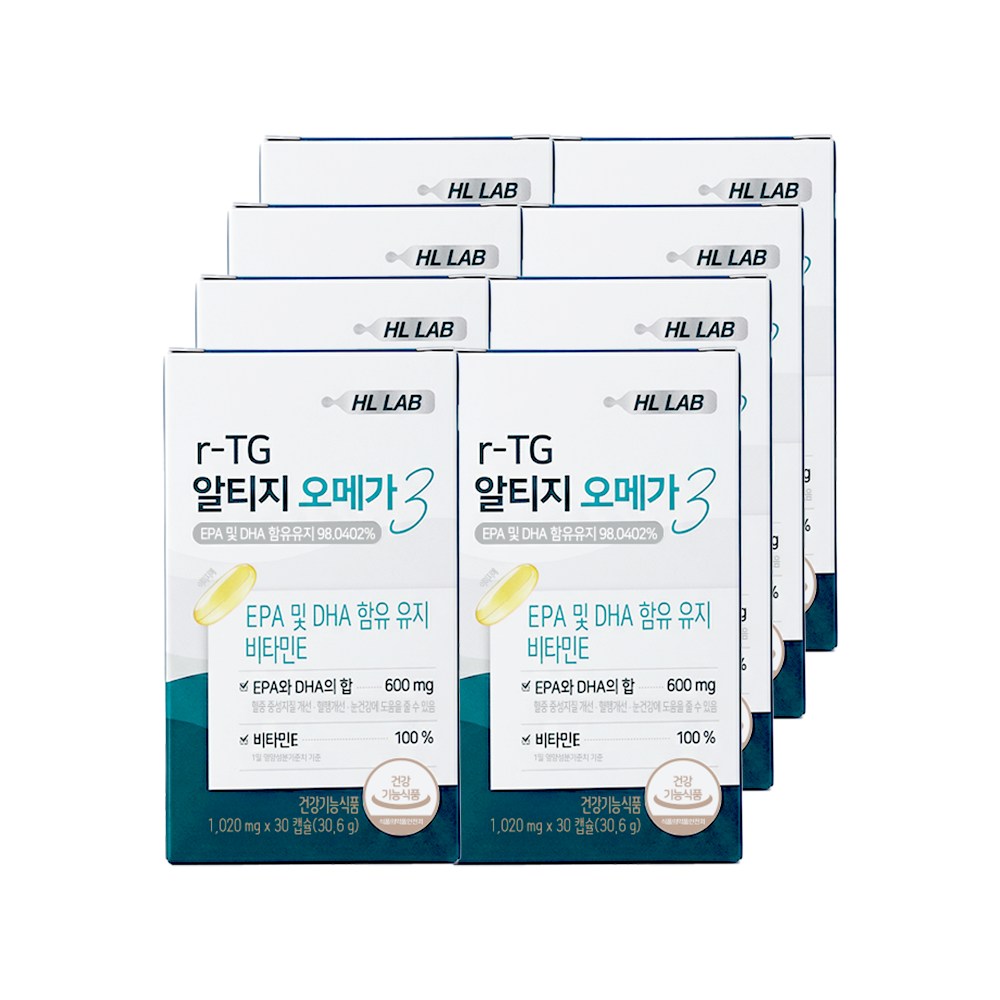 에이치엘랩 초임계 rTG 알티지 오메가3 30캡슐, 8개 - 상품 이미지