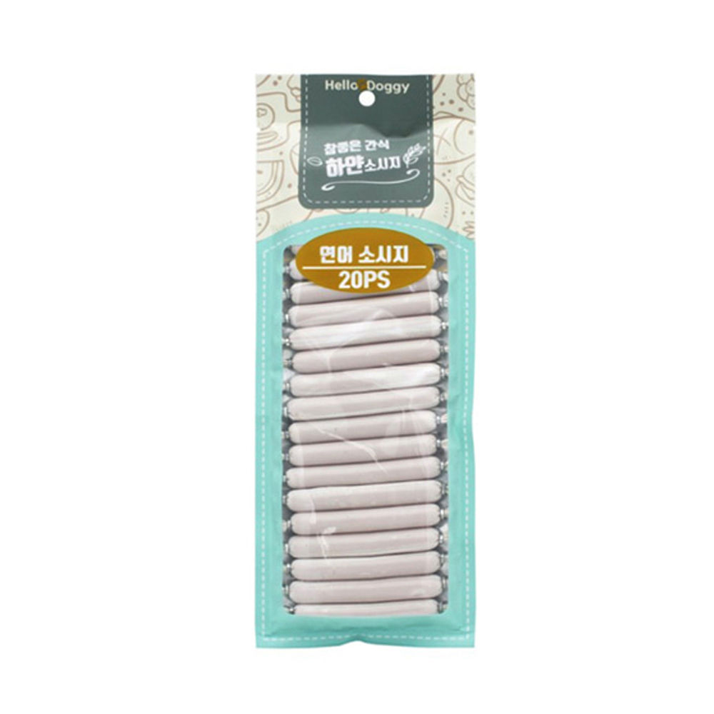 헬로도기 참좋은간식 하얀 소시지 20P (연어) (강아지 간식) - 상품 이미지