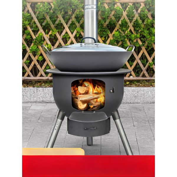 프리미엄 행복 화덕 숯불 아궁이 가마솥 드럼통 연탄 화로대 63cm+양손잡이 냄비+ 링 A 35cm - 상품 이미지