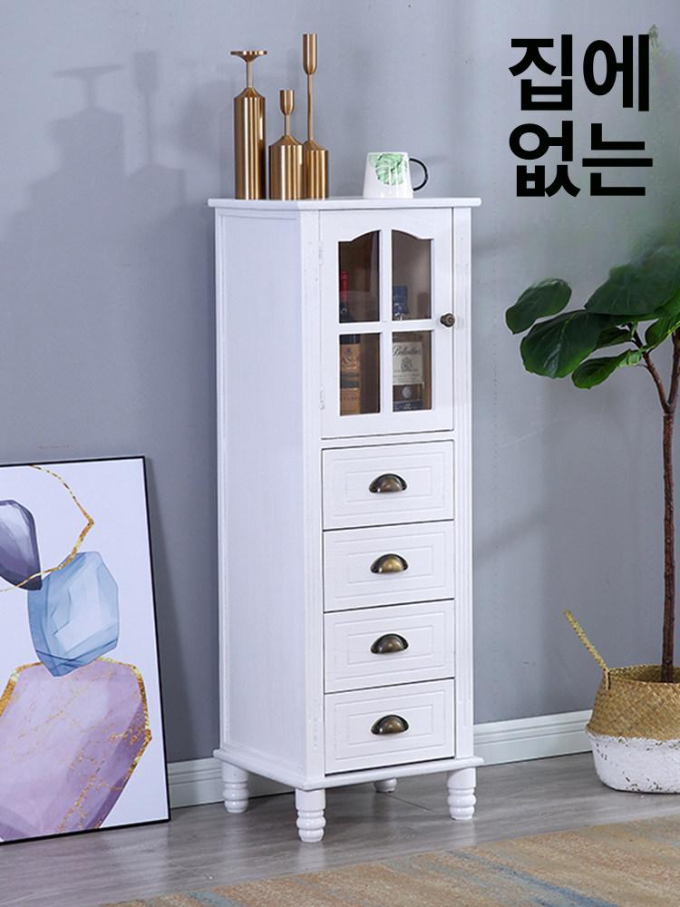 폭좁은 슬림 서랍장 원룸 틈새수납장 긴 폭좁은수납장 낮은 다용도 현관 - 상세 이미지 5