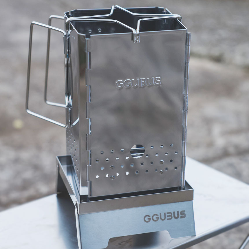 꾸버스 사각 차콜스타터 접이식 숯불 착화기 캠핑 침니스타터 이미지 2