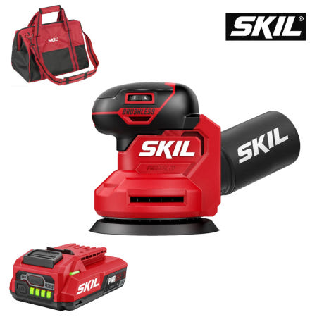 스킬 스킬 저진동 충전 샌더 20V 오비탈 원형 샌딩기 배터리 가방포함 SR7603SE10