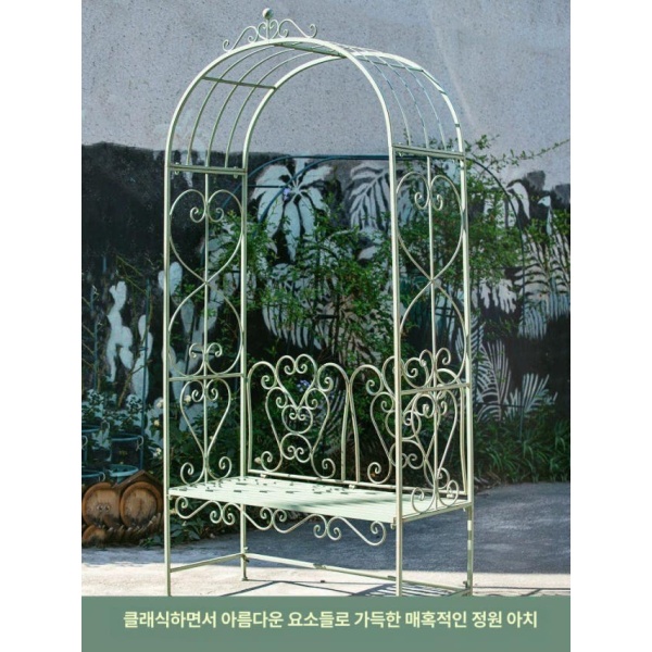 프리미엄 장미넝쿨 아치 트렐리스 식물 전원주택 게이트 정원 디스트레스드화이트 특대 디스트레스드화이트 특대 - 상세 이미지 3