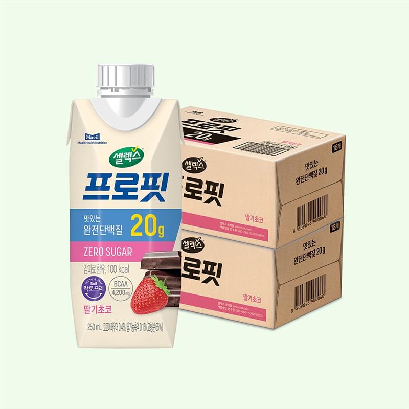 셀렉스 프로핏 드링크 딸기초코, 250ml, 36개 제품 이미지