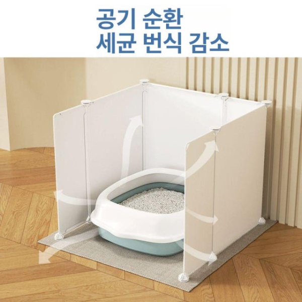 프리미엄 고양이 화장실 칸막이 강아지 배변판 방수 파티션 커버 52 x 52x52cm B 44 x 65x47cm A - 상세 이미지 4