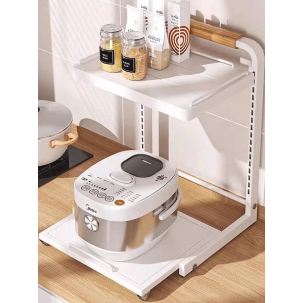 주방 스마트 31cm 40cm 블랙 2단 슬라이딩 선반 밥솥 레일 전자레인지 2판 31cm 화이트 2단 2판 - 상세 이미지 5