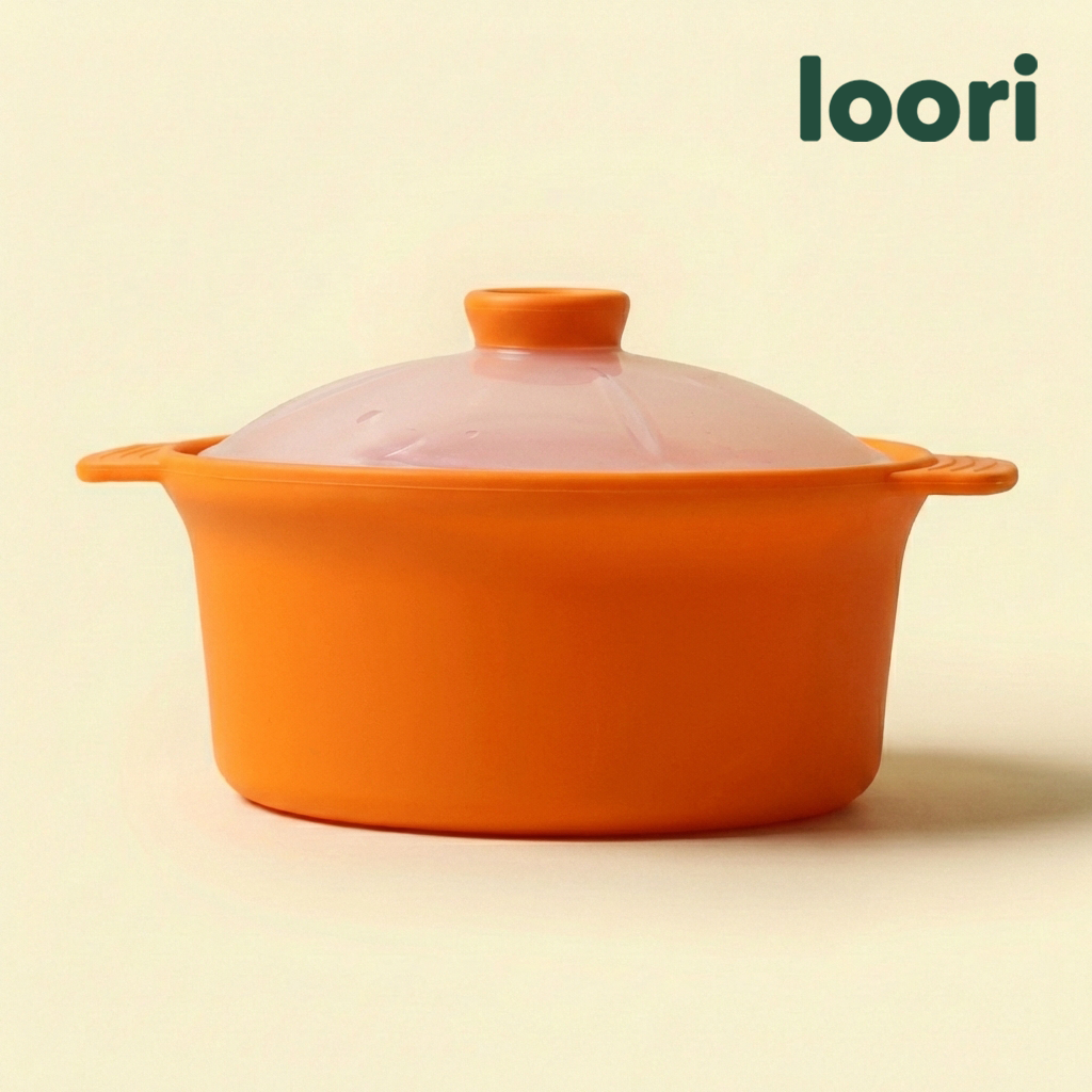 국산 실리콘 전자레인지 찜기 1.2L, 오렌지 - 상품 이미지