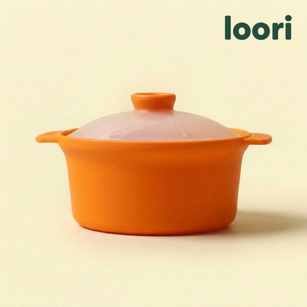 국산 실리콘 전자레인지 찜기 0.8L, 오렌지 - 상품 이미지