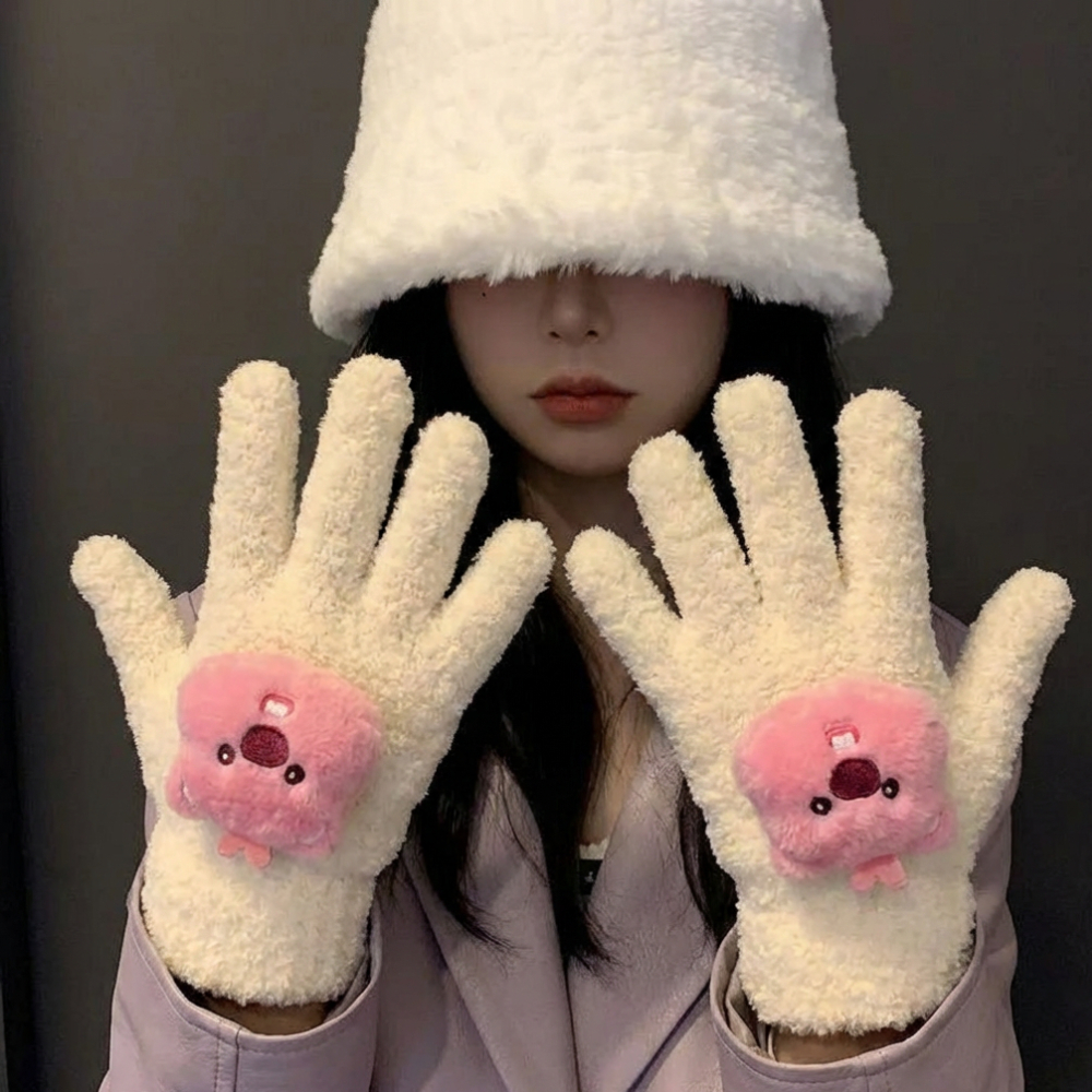 루피 손가락 아이 장갑 겨울 터치 성인 어린이 여아 유아 앙고라 키즈 귀여운 이미지 6