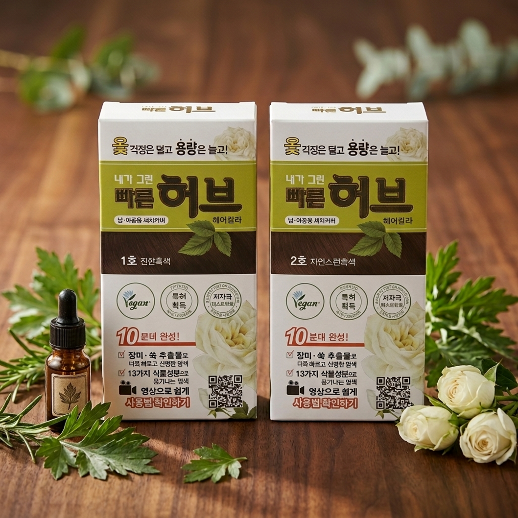 광동 내가그린 빠른허브 염색약 160g 헤어칼라 새치 셀프 천연 식물성분 약국 염모제 - 상품 이미지