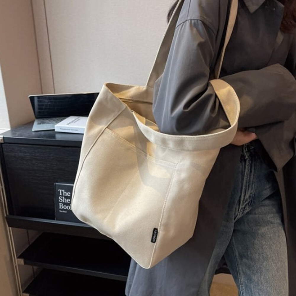 튼튼한 캔버스 에코백 데일리 포켓 숄더백 보부상 가방 학생 직장인 박대표마켓 - 상품 이미지