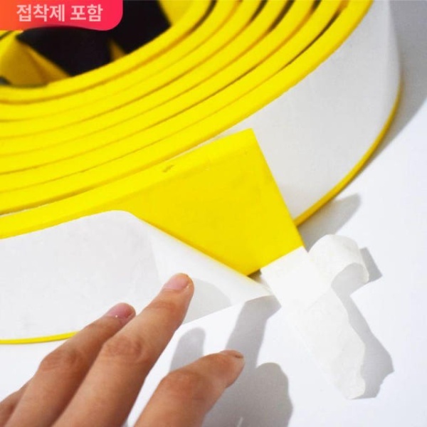 프리미엄 주차장코너보호대 롤 블랙 앤 옐로우 5m 12x60mm 접착식 모서리 가드레일 기둥 보호 5m 롤 블랙 앤 옐로우 12x60mm - 상세 이미지 3