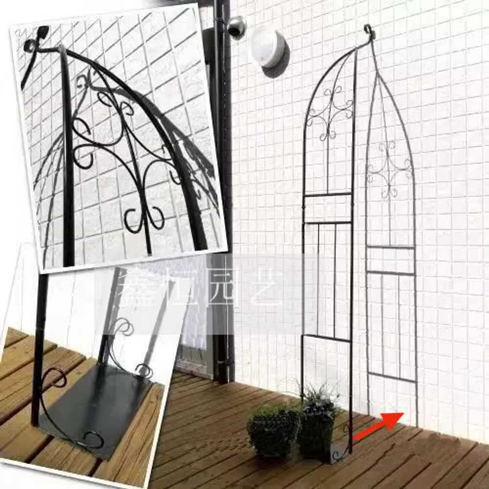철제 아치 엔틱 입구 유럽풍 블랙 펜스 터널 화단 120x205cm/블랙 - 상세 이미지 5