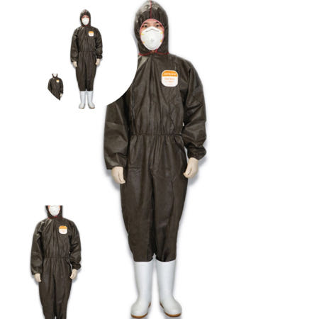 디앤씨공작소OEM 일회용 방진복 원피스 진회색 L 1P 검진복 부직포작업복 보호복 클린룸용품