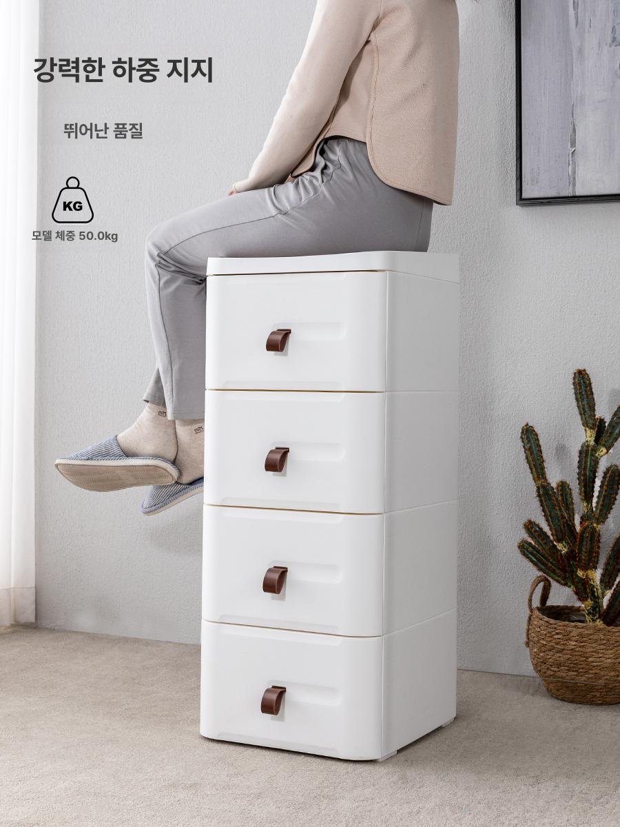 벽걸이 서랍장 철제 서랍형 거실장 원룸 수납 티비 완벽 35.5cm 3단 1개 - 상세 이미지 4