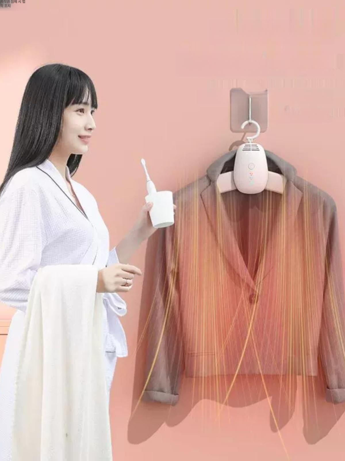 의류 건조기 옷걸이형 미니 접이식 휴대용 2-in-1 건조기 (옷걸이) - 상품 이미지