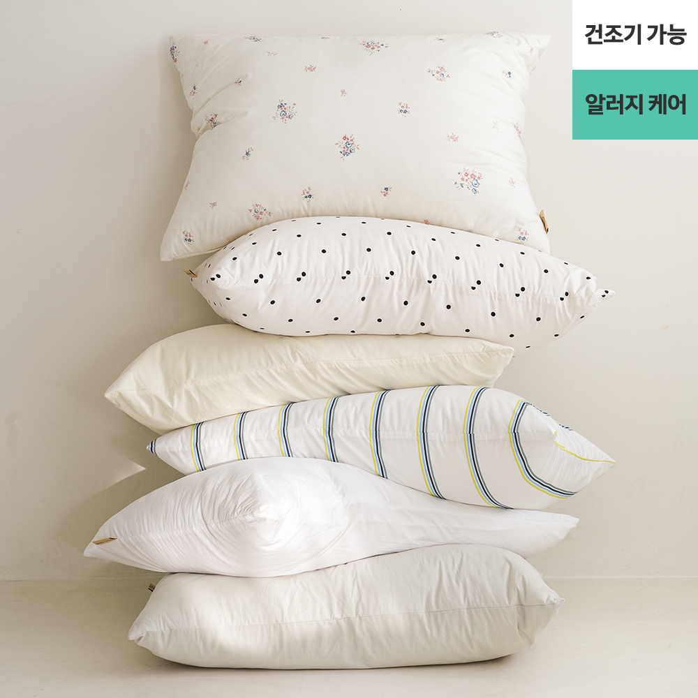 (건조기 가능) 워싱 해서 더 부드러운 완벽 알러지 케어 M2 베개 커버 (진드기 방지, 효성 M2 원단, 먼지없는 베개커버)