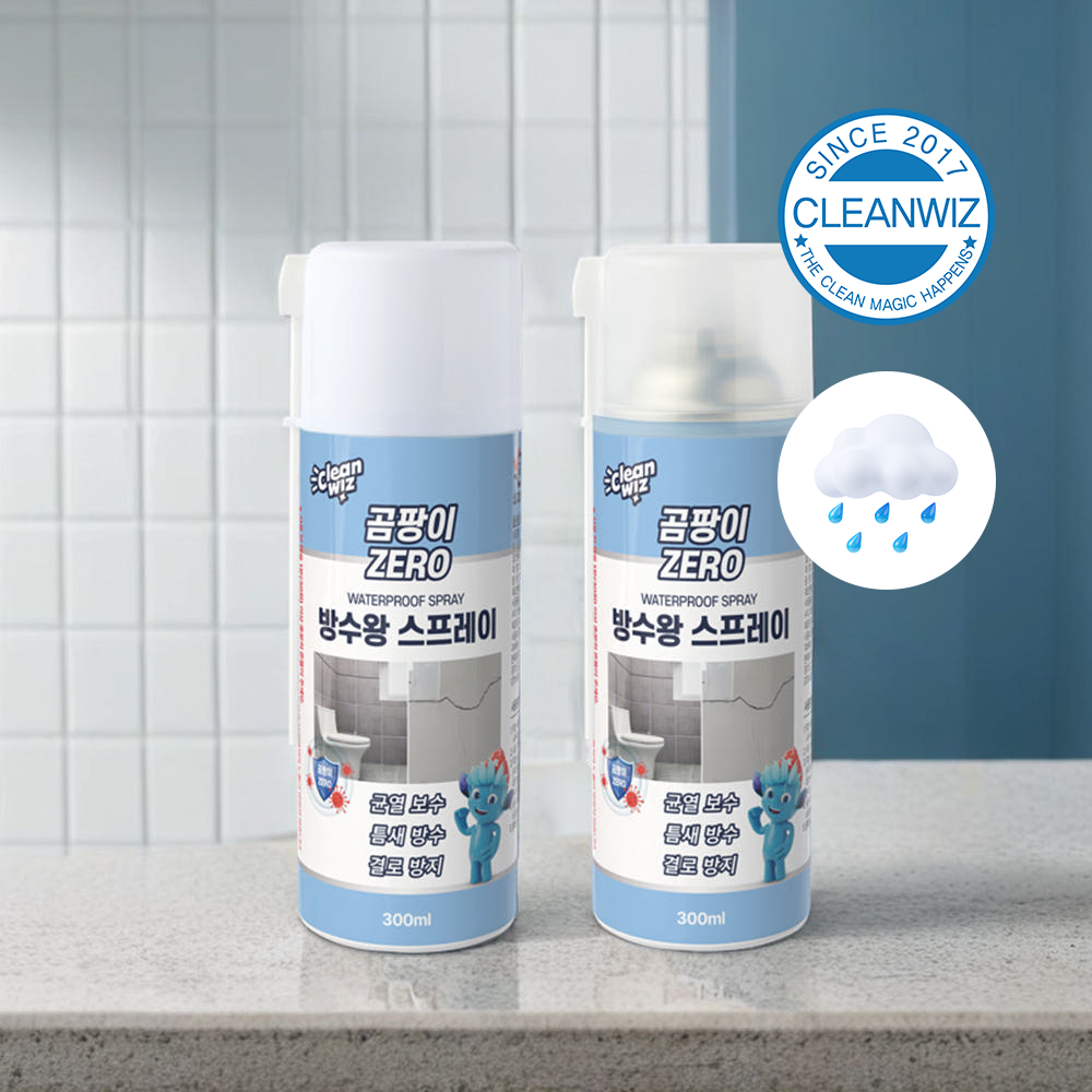 크린위즈 곰팡이제로 방수왕 누수방지  방수코팅제 코팅스프레이 300ml 투명 백색 제품 이미지