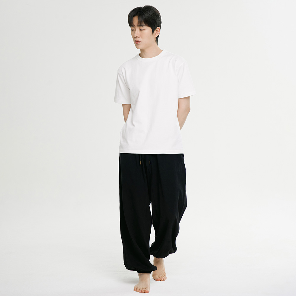 우붓 블랙 남성 소프트 면 요가 하렘 바지 원마일웨어 - 상세 이미지 5
