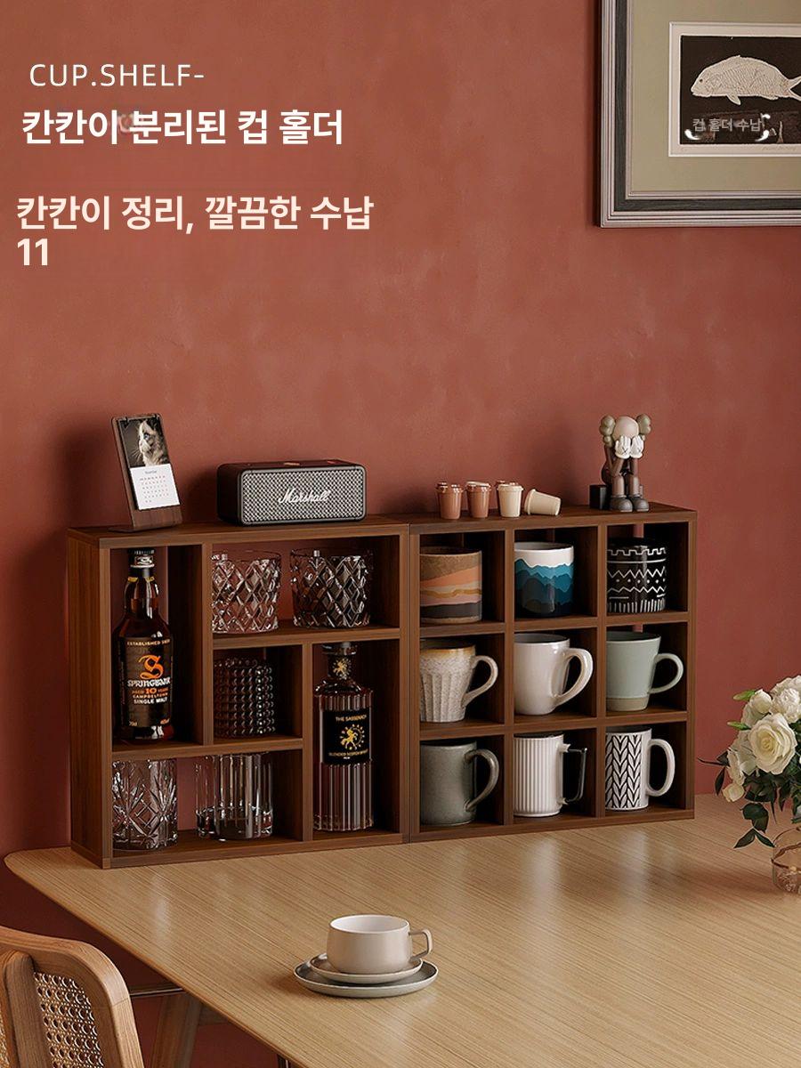 컵진열대 머그컵 머그잔 정리대 수납 선반 찻잔 카페 도자기 진열장 디자인 - 상세 이미지 5