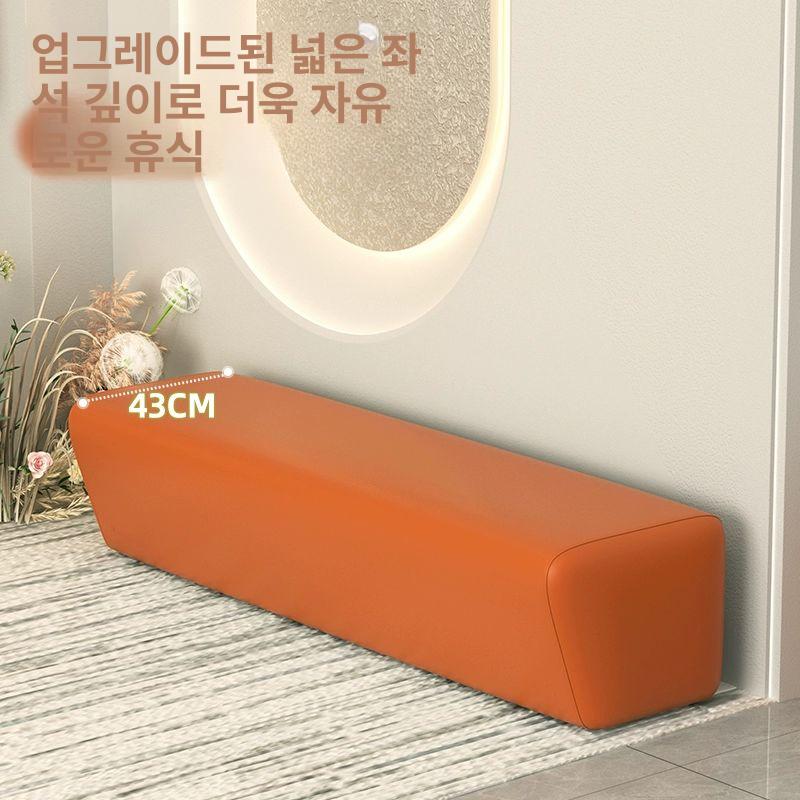 벤치형소파 로비 심플한 등받이없는쇼파 거실평상 폭좁은 1.4m 웜베이지 - 상세 이미지 4