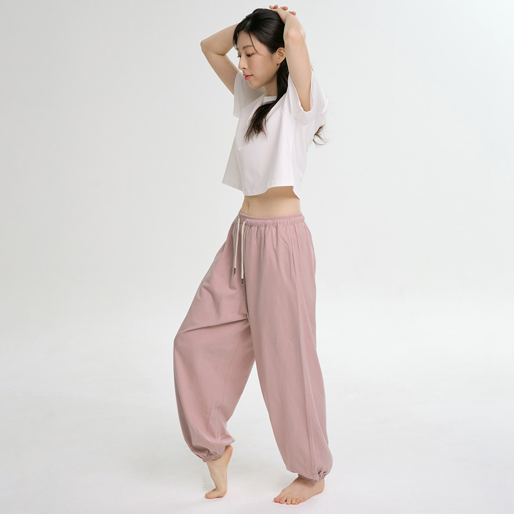 우붓 핑크 하렘 여성 요가 실외복 실내복 잠옷 바지 이미지 4