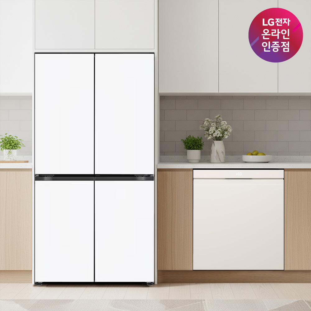LG 디오스 오브제컬렉션 매직스페이스 냉장고 + LG 디오스 식기세척기 (T875MHH111 + DUE6BGL1E)