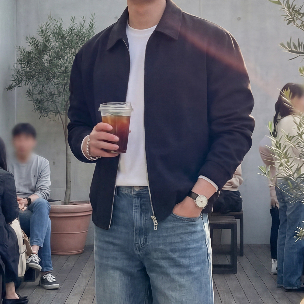 오버핏 스웨이드블루종 남자블루종 - 상세 이미지 4