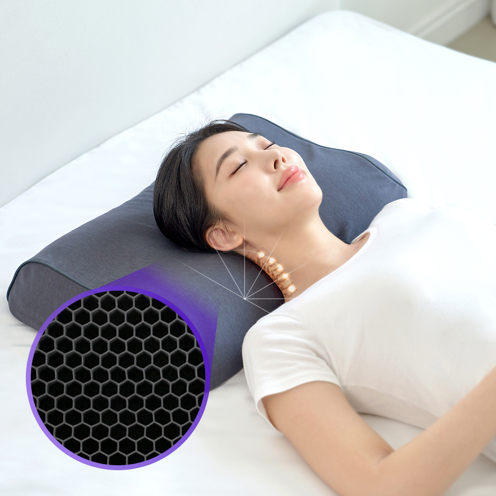 바디씨 에그젤 거북목 경추베개 목디스크 기능성 TPE 엘라머 베개 블랙