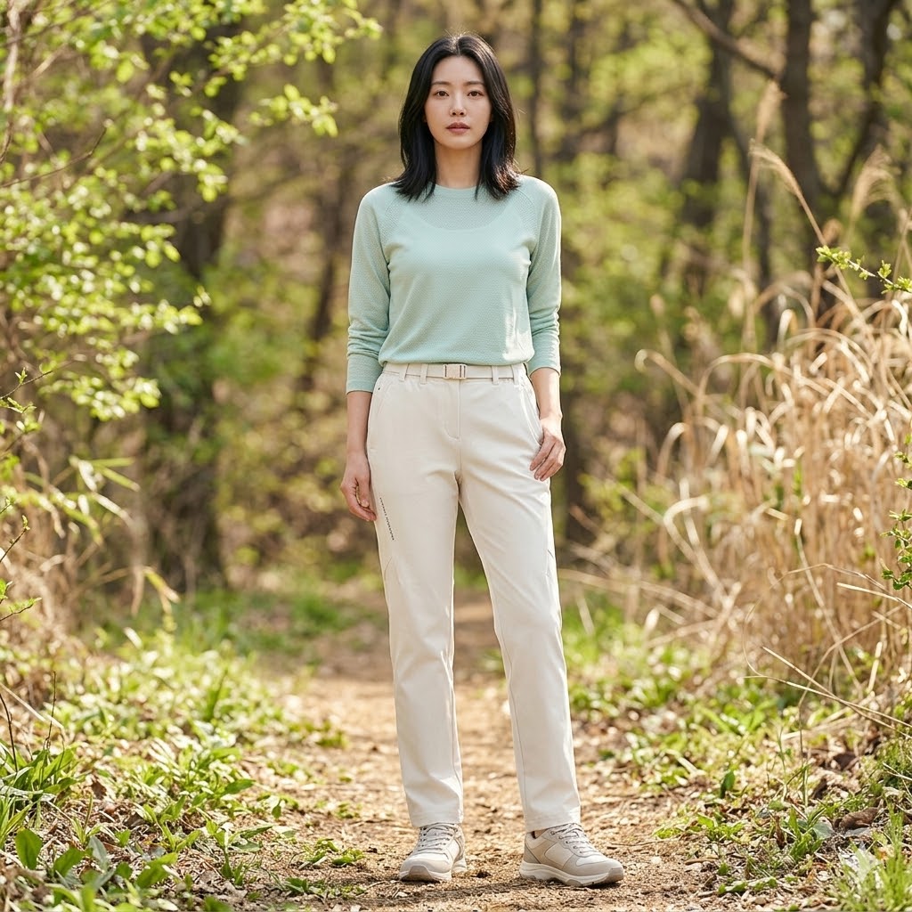 네파 여자 봄 간절기 아웃도어 스판 밑단 핏 조절 등산바지 - 상세 이미지 3