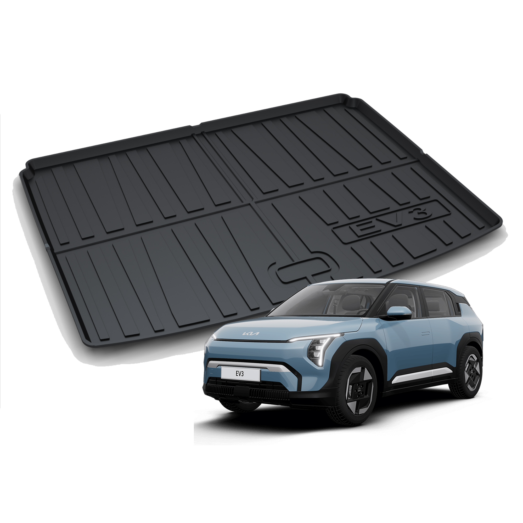 리얼핏 카본디자인 3D 논슬립 TPE 트렁크매트 기아 EV3, 트렁크 - 상품 이미지
