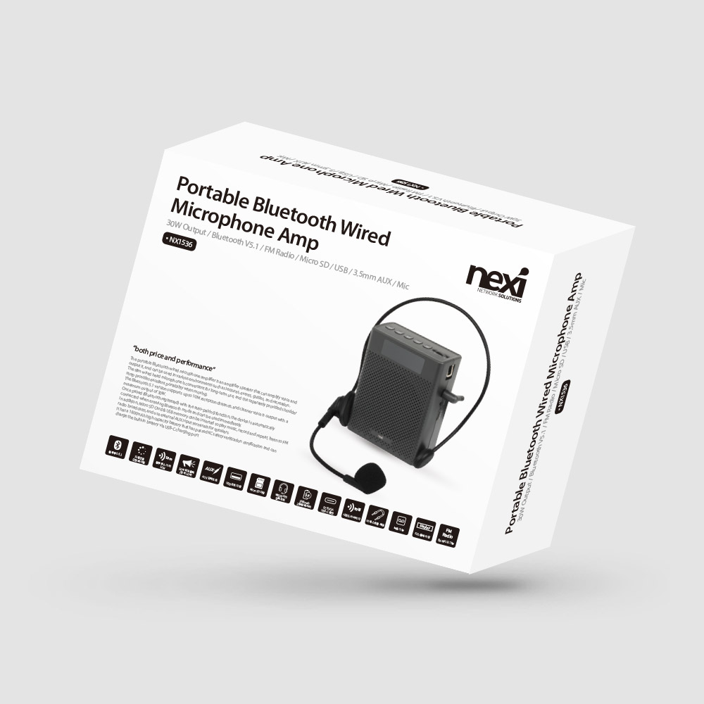넥시 휴대용 블루투스 마이크 앰프 블랙 NX-BWMIC-B NX1536 - 상세 이미지 4