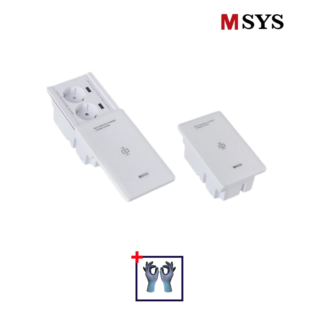 한샘 MSYS 엠시스 스마트 슬라이딩 무선충전 2구콘센트 MAB-HSSL002 실버 화이트 - 상세 이미지 2