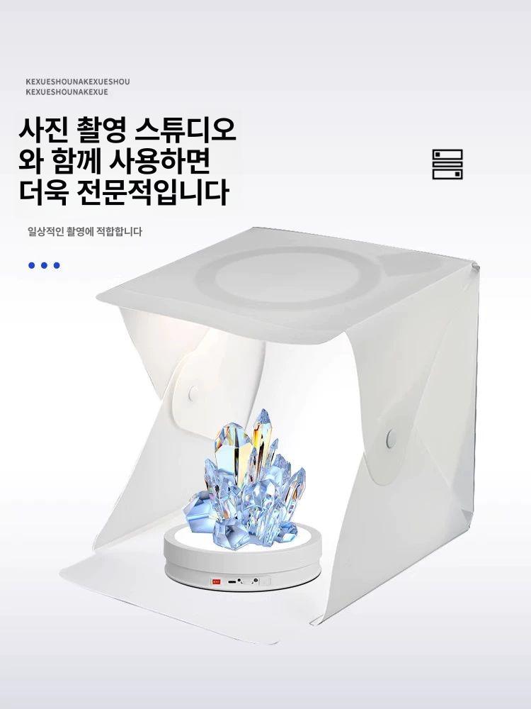 회전 턴테이블 스탠드 동영상 촬영테이블 사진 전시대 22cm 블랙 리모컨 충전식 - 상세 이미지 4