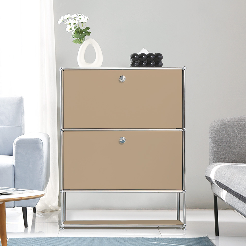 이가페 미드센츄리 모듈거실장 모노 1x3 다운플로어 수납장 770x400x990mm, 3단, 화이트 - 상세 이미지 4
